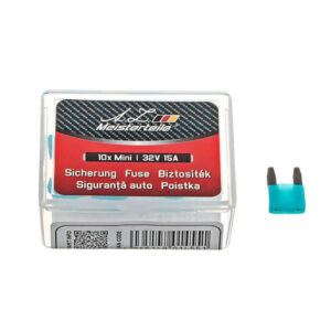 Set 10 sigurante cu lame mini 15A 32V AZ Meisterteile albastru deschis AZMT 49 091 1026