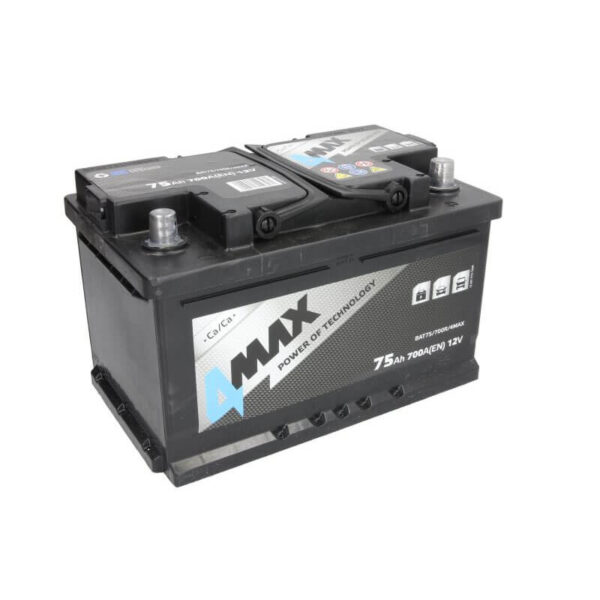 Baterie auto 4MAX 12V 75Ah 700A (R+ borna standard)