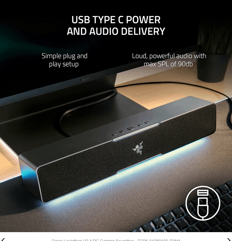 Sistem audio soundbar Razer Leviathan V2 X, Bluetooth, USB, negru, RMS 5W x 2 Audio Hi-Fi Razer RZ05-04280100-R3M1 păreri