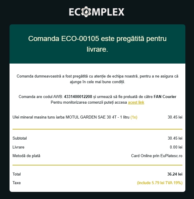 Urmărirea comenzilor și Descărcarea facturilor direct din cont