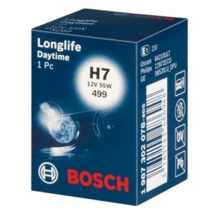 Bec cu halogen Bosch H7 12V 55W, PX26D Longlife Daytime 1 987 302 078