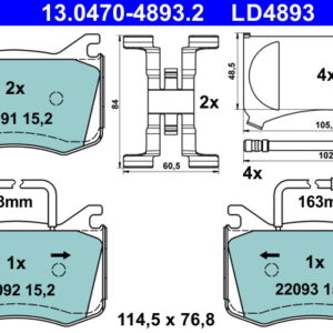 Plăcuțe de frână ATE 13.0470-4893.2