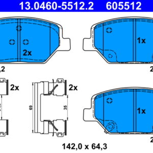 Plăcuțe de frână ATE 13.0460-5512.2