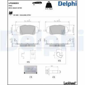 Plăcuțe de frână DELPHI LP5080EV