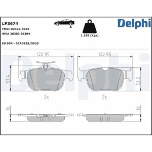 Plăcuțe de frână DELPHI LP3674