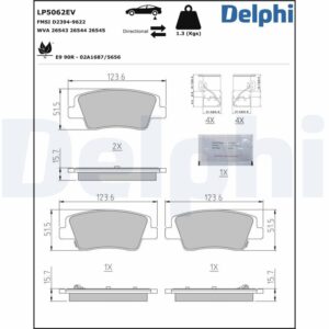 Plăcuțe de frână DELPHI LP5062EV
