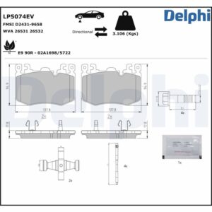 Plăcuțe de frână DELPHI LP5074EV
