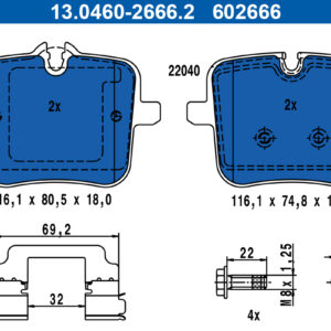 Plăcuțe de frână ATE 13.0460-2666.2