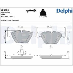 Plăcuțe de frână DELPHI LP3630