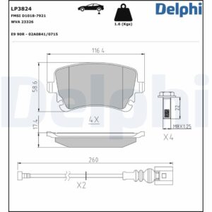Plăcuțe de frână DELPHI LP3824