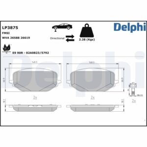 Plăcuțe de frână DELPHI LP3875