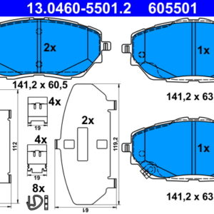 Plăcuțe de frână ATE 13.0460-5501.2