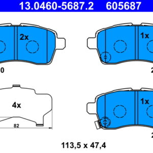 Plăcuțe de frână ATE 13.0460-5687.2