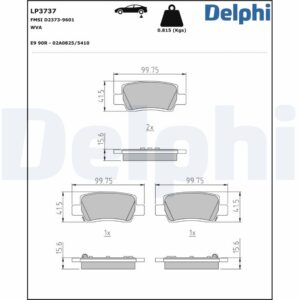 Plăcuțe de frână DELPHI LP3737