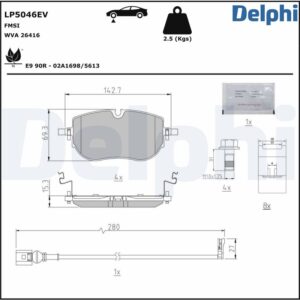 Plăcuțe de frână DELPHI LP5046EV