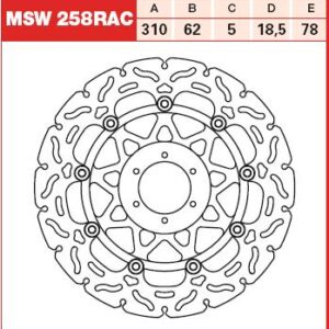 Disc frână TRW MOTO MSW258RAC