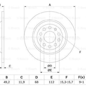 Disc frână BOSCH 0 986 479 257