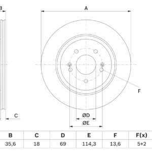 Disc frână BOSCH 0 986 479 H18