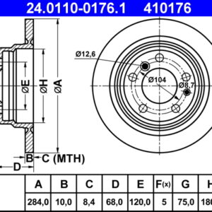 Disc frână ATE 24.0110-0176.1