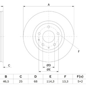 Disc frână BOSCH 0 986 479 H23