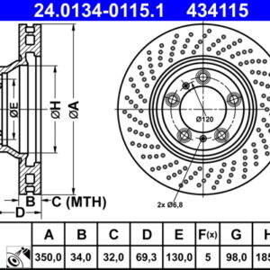 Disc frână ATE 24.0134-0115.1