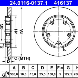 Disc frână ATE 24.0116-0137.1