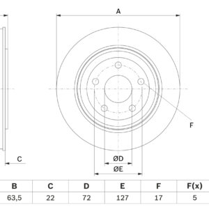 Disc frână BOSCH 0 986 479 G84