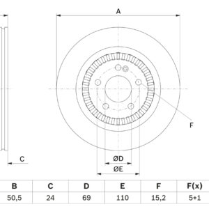 Disc frână BOSCH 0 986 479 H39