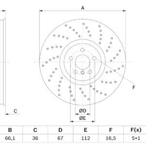Disc frână BOSCH 0 986 479 F55