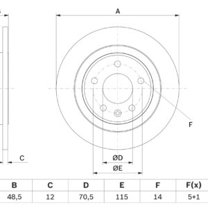 Disc frână BOSCH 0 986 479 F83