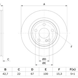Disc frână BOSCH 0 986 479 F75