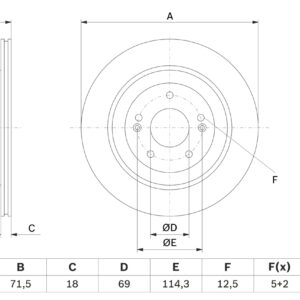 Disc frână BOSCH 0 986 479 F43