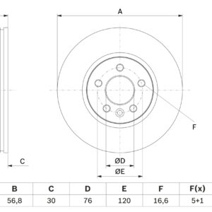 Disc frână BOSCH 0 986 479 F04