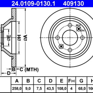 Disc frână ATE 24.0109-0130.1