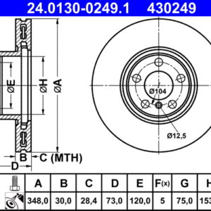 Disc frână ATE 24.0130-0249.1