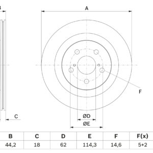 Disc frână BOSCH 0 986 479 H19