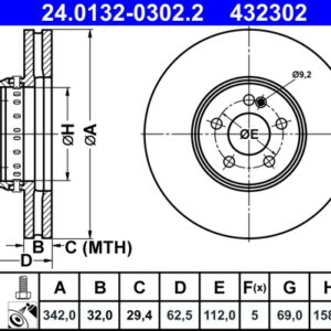 Disc frână ATE 24.0132-0302.2