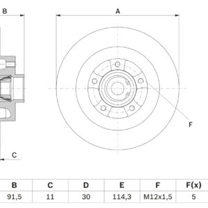 Disc frână BOSCH 0 986 479 F42