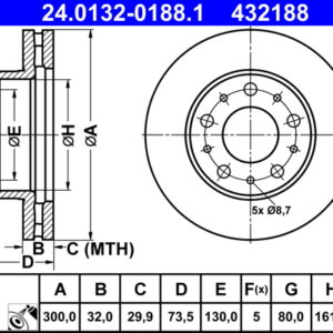 Disc frână ATE 24.0132-0188.1
