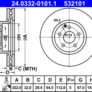 Disc frână ATE 24.0332-0101.1