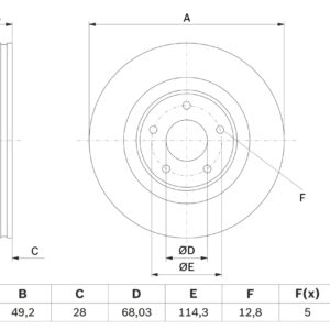 Disc frână BOSCH 0 986 479 F33