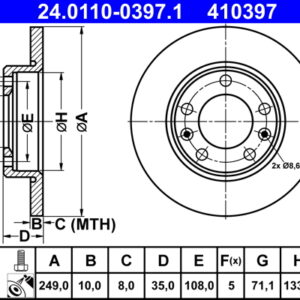 Disc frână ATE 24.0110-0397.1