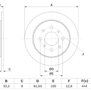 Disc frână BOSCH 0 986 479 F34