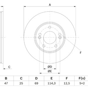 Disc frână BOSCH 0 986 479 G24