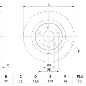 Disc frână BOSCH 0 986 479 F41