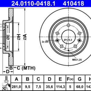 Disc frână ATE 24.0110-0418.1