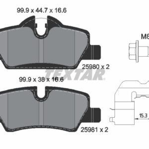 Plăcuțe de frână TEXTAR 2598001