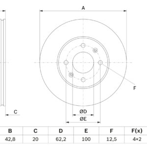 Disc frână BOSCH 0 986 479 G86