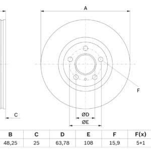 Disc frână BOSCH 0 986 479 G68
