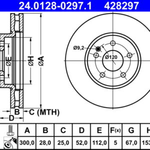 Disc frână ATE 24.0128-0297.1